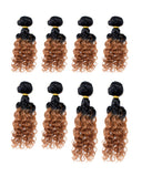 BEAU-DIVA WATER WAVE 8PCS Brazilian Human Blend Hair PACKAGE 12'+14'+16