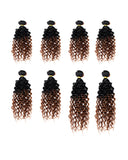 BEAU-DIVA WATER WAVE 8PCS Brazilian Human Blend Hair PACKAGE 12'+14'+16