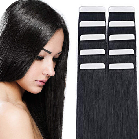 Beau-Diva tape in hair extensions 20 inch Black |hotdot.co.za
