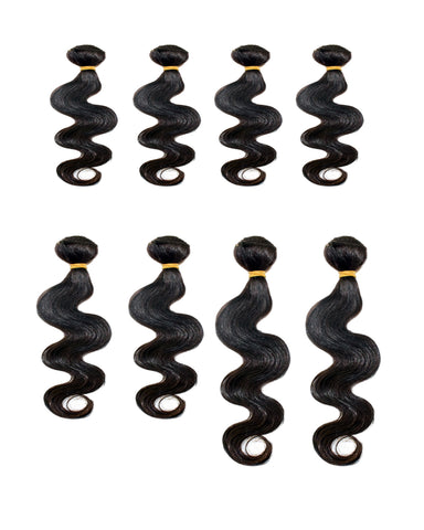 BEAU-DIVA BODY WAVE 8PCS Human Blend Hair WEAVES PACKAGE 14"+16"+18"
