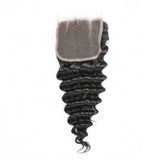 Free Closure:Brazilian DEEP WAVE x3Bundles+ Free Closure SKU 3DW/C