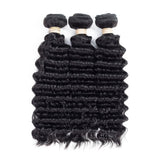 Free Closure:Brazilian DEEP WAVE x3Bundles+ Free Closure SKU 3DW/C