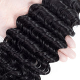 Free Closure:Brazilian DEEP WAVE x3Bundles+ Free Closure SKU 3DW/C