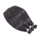 Free Closure:Brazilian Straight Weaves x3Bundles+ Free Closure SKU 3STW/MC