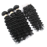 Free Closure:Brazilian WATER WAVE x3Bundles+ Free Closure SKU 3WW/C