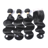 Free Closure:Brazilian Body Weaves x3Bundles+ Free Closure SKU 3BW/C