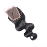 Beau-Diva 9A Brazilian Hair Body Weave 4x4 Closure Free Part 10" - 14"inch Black SKU HH CLOSURE 3PART BODY