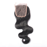 Beau-Diva 9A Brazilian Hair Body Weave 4x4 Closure Free Part 10" - 14"inch Black SKU HH CLOSURE 3PART BODY