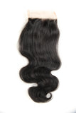 Beau-Diva 9A Brazilian Hair Body Weave 4x4 Closure Free Part 10" - 14"inch Black SKU HH CLOSURE 3PART BODY