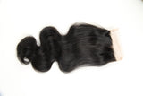 Beau-Diva 9A Brazilian Hair Body Weave 4x4 Closure Free Part 10" - 14"inch Black SKU HH CLOSURE 3PART BODY