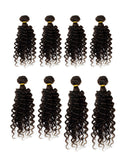 BEAU-DIVA WATER WAVE 8PCS Brazilian Human Blend Hair PACKAGE 12'+14'+16