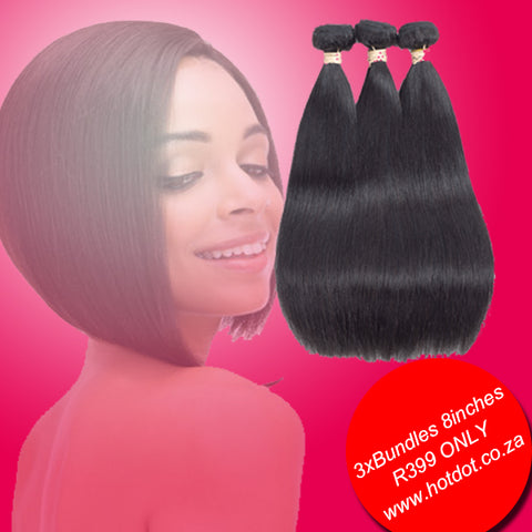 Brazilian Weaves on SALE 9A  3xBundles 8inch for R399 only SKU 3STW8 hotdot.co.za