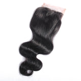 Beau-Diva 9A Brazilian Hair Body Weave 4x4 Closure Free Part 10" - 14"inch Black SKU HH CLOSURE 3PART BODY