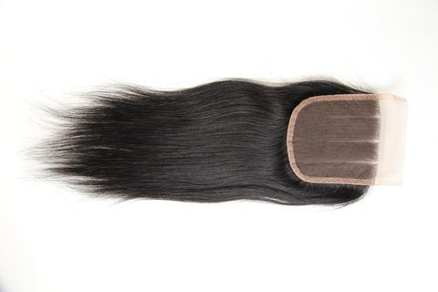 Beau-Diva 9A Human Brazilian Hair Straight Hair Closure 8"-18"inch Three Parts SKU HH CLOSURE 3PART