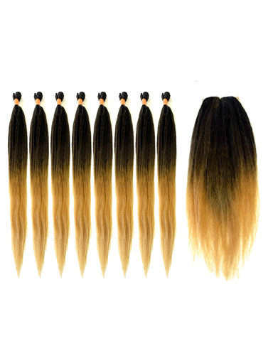 24"inches 8pcs and Closure New Straight Style Synthetic Package